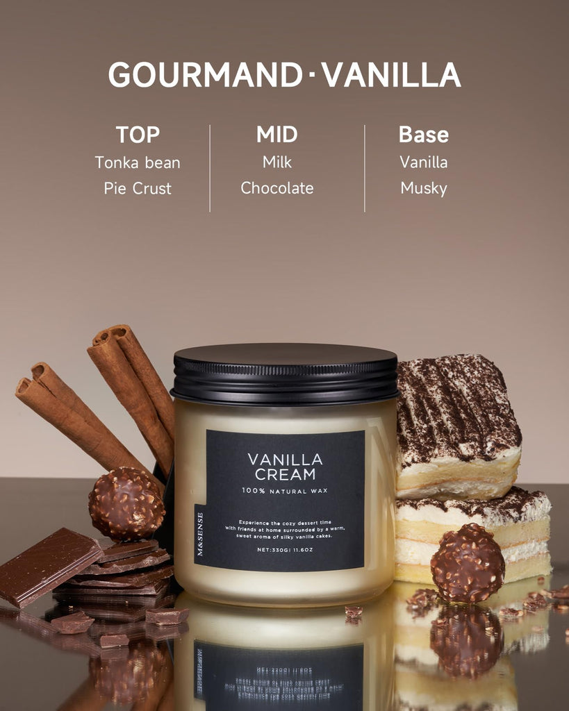 Vanilla Scented Candles, 11.6oz Natural Soy Wax