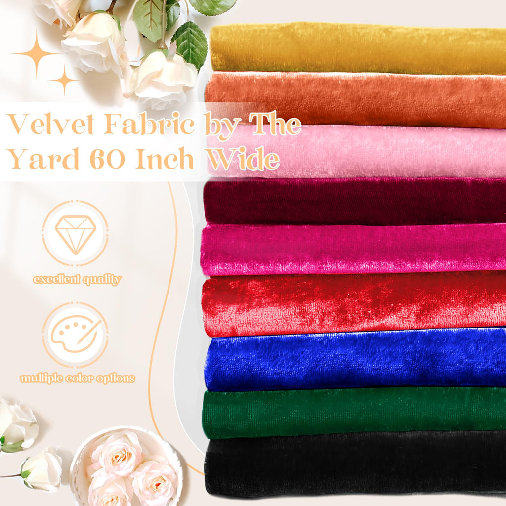 Red Velvet Fabric by The Yard, 1 Yard x 60 Inch Wide