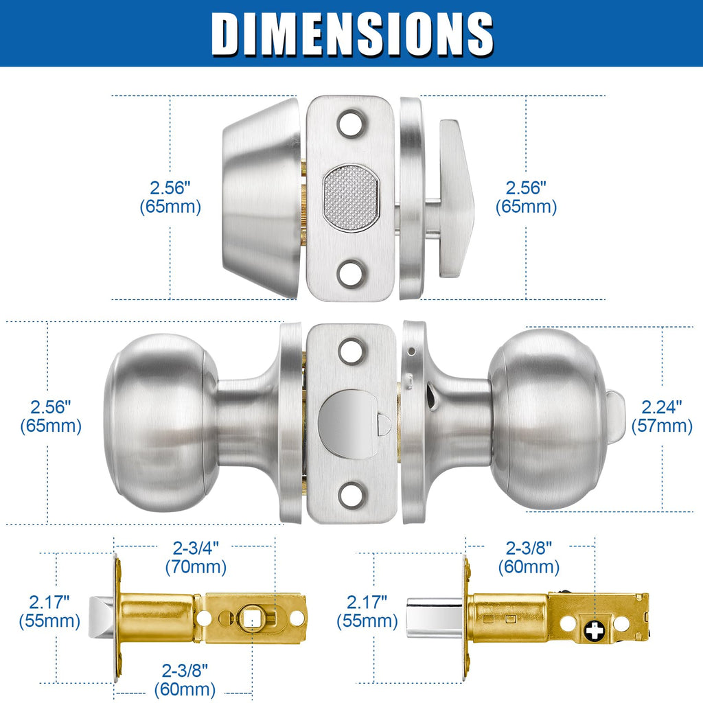 4 Sets Entry Door Knob and Single Cylinder Deadbolt Combo Set, Keyed Alike