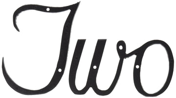 Cursive House Numbers - Large Script House Number, Black Two