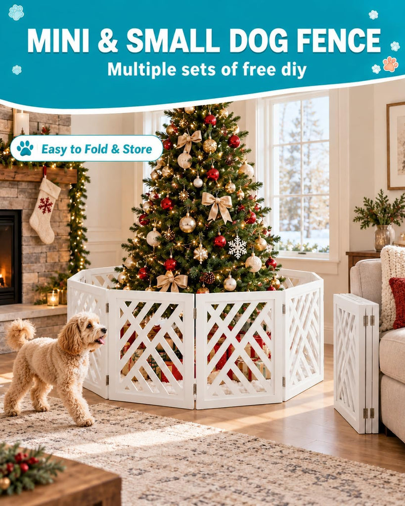 16" Short Dog Gate, Puppy Gate Indoor, Freestanding Small Dog Gate, 4 Panel