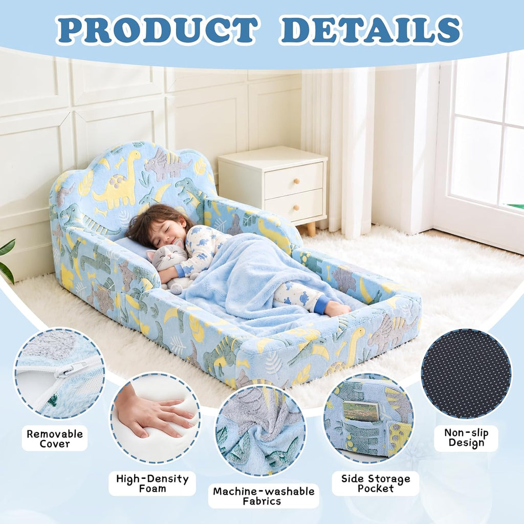 Toddler Floor Bed, Soft Foam Toddler Bed and Kids Bed, No Assembly Required