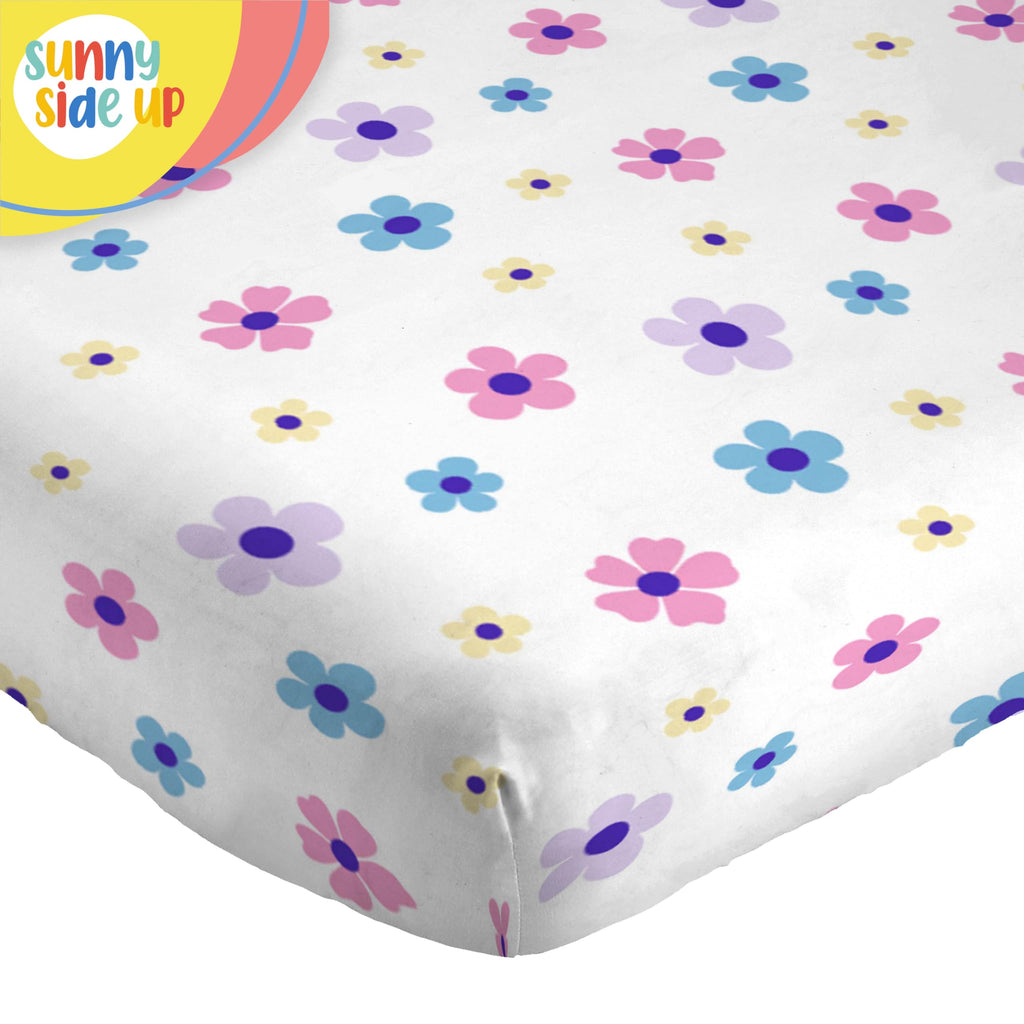 Flutter Toddler Sheet Set - 3 Piece Toddler Bedding Set Includes Pillow Cover - Super Soft Floral Microfiber Sheets