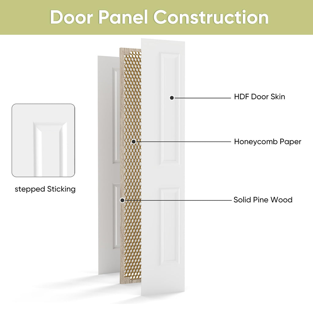 30 in.x 80 in. Bifold Closet Door, 2 Panel White Primed Bifold Door