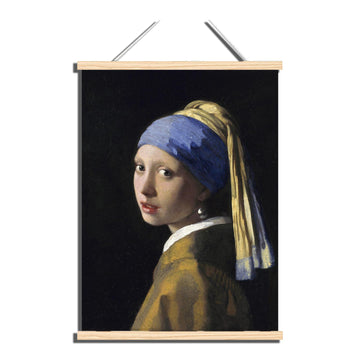 Johannes Vermeer hanging poster- Girl with a Pearl Earring Art Print Wall Hanging - Famous Girl Portrait - Girl Room