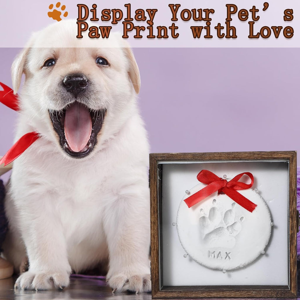 Dogs Paw Prints Kit for Pet Cats Display Case Memorial Shadow Box