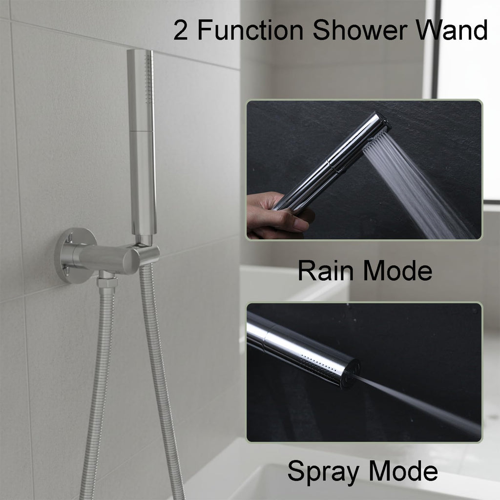 Hand Shower Head Chrome High Pressure Dual-Function Shower Wand
