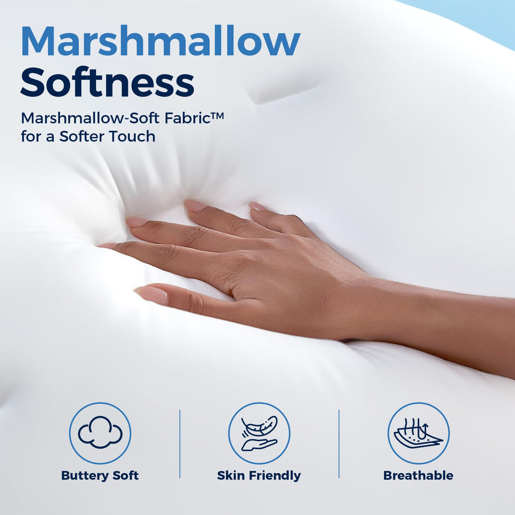 Marshmallow Comforter Queen, Ultra Soft & Fluffy Duvet Insert & All Season Comforter, Lightweight Hotel Luxury