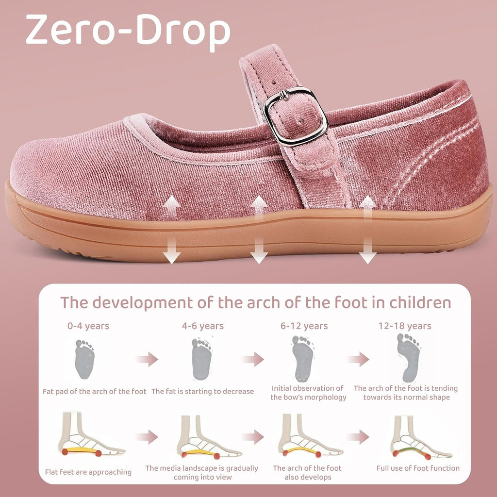 Toddler Girls Wide Ballet Flats Little Kids Mary Jane Dress Shoes