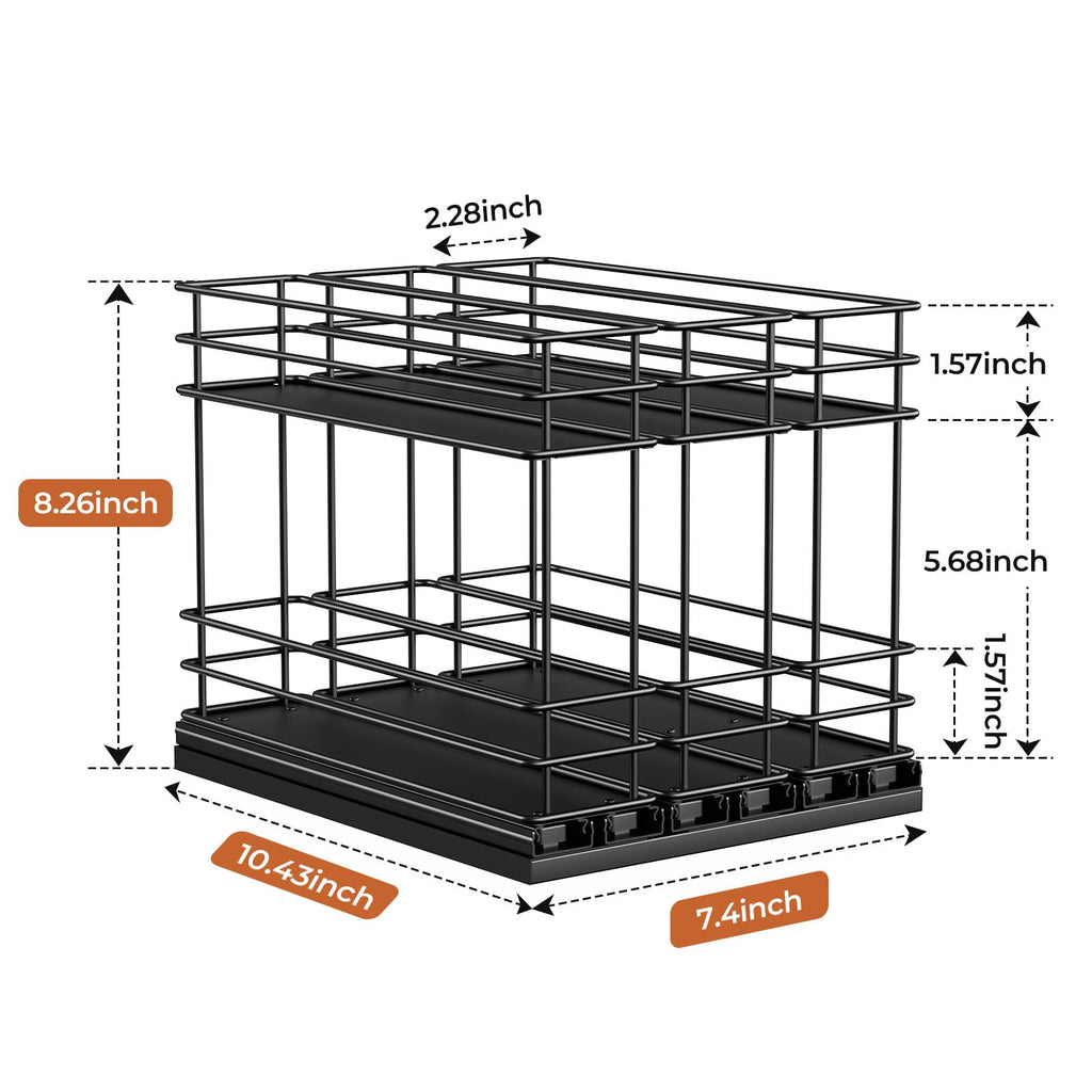 Pull Out Spice Rack Organizer for Cabinet, Slide Out Spice Racks