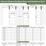 Double 18×84 Inch White Sliding Barn Door Slab with 6.6ft Hardware Kit Included, 5-Panel, MDF Wood P