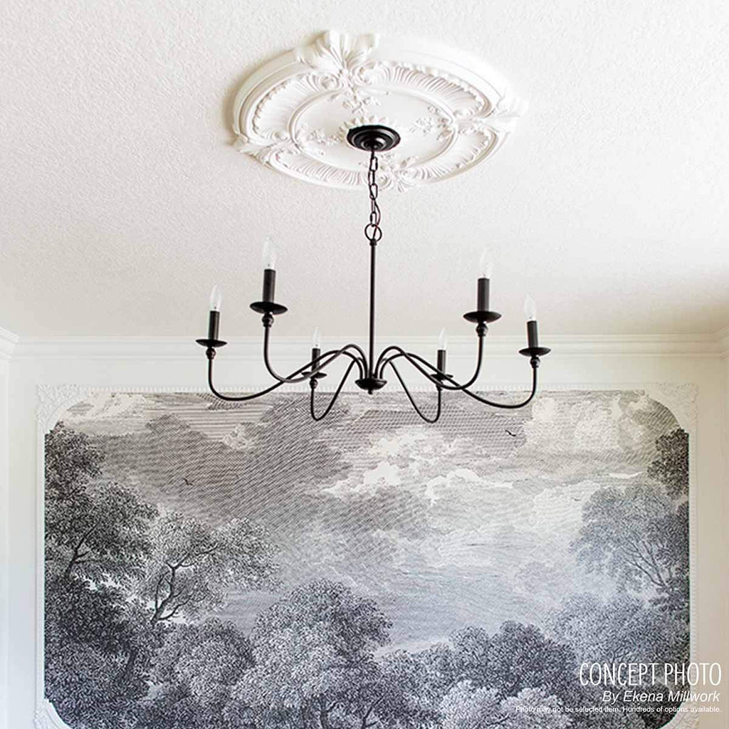 Tellson Two-Piece Ceiling Medallion, 30 5/8" OD x 6" ID (Fits Canopies up to 6 3/4"), Split Design, Primed