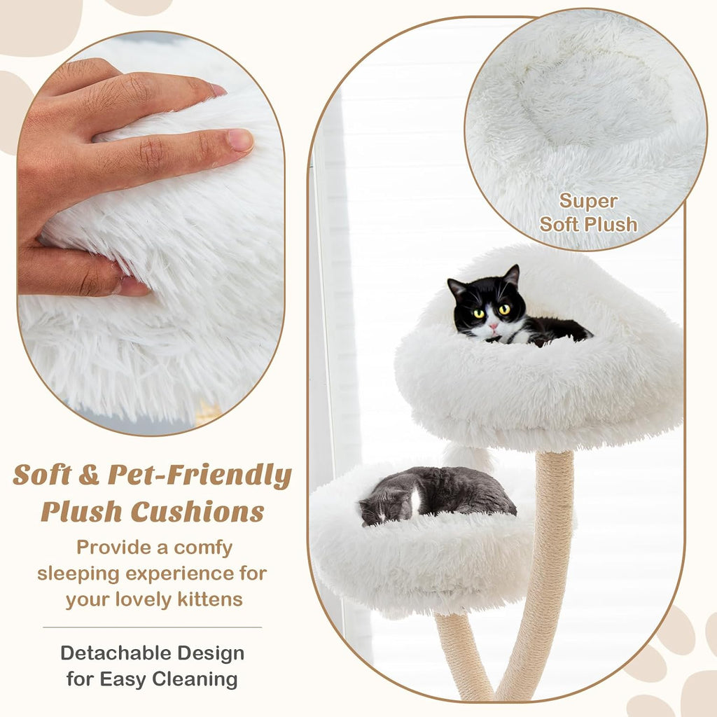 70" Tall Cat Tree, Cat Tower with Scratching Posts and Board, Multi-Level Cat Tower for Large Cats 20 lbs+ with 3