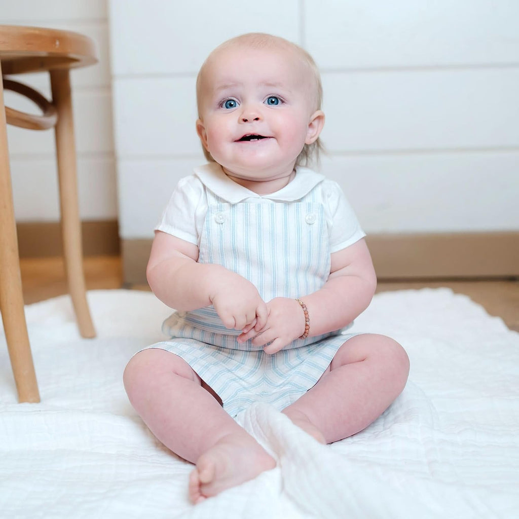 Kids' Layette Baby Boy Woven Bodysuit and Overall Piece Set