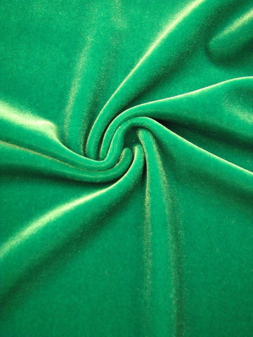 Solid Polyester Spandex Velvet 2 Ways Stretch Medium Weight Fabric-by The Yard (Lime)