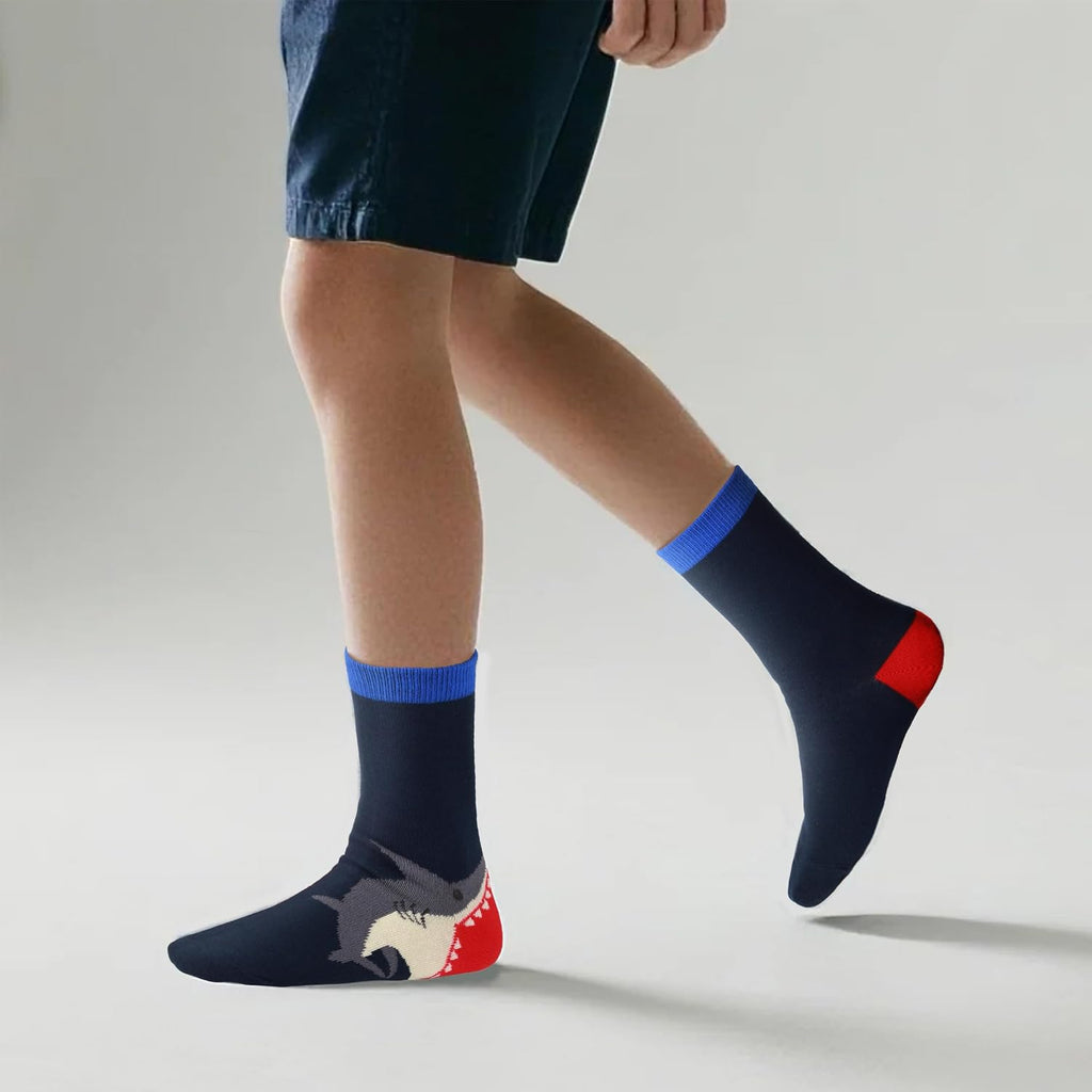 Kids Boys Crew Dress Socks Bright Colorful Pattern Design