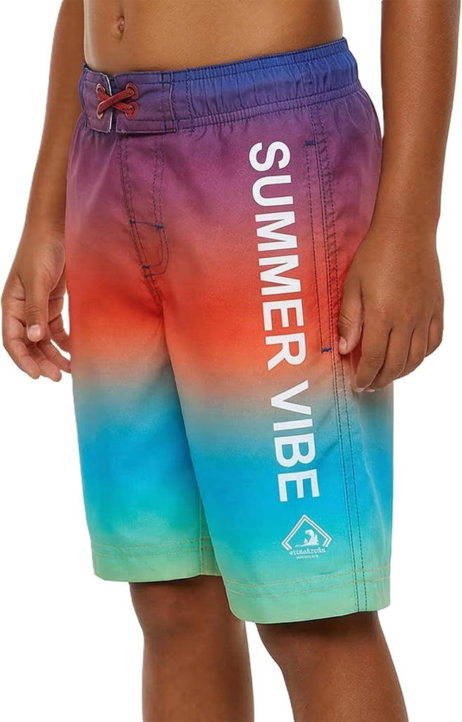 Boys' UPF 50+ Quick Dry Swim Trunks with Mesh Lining Shorts