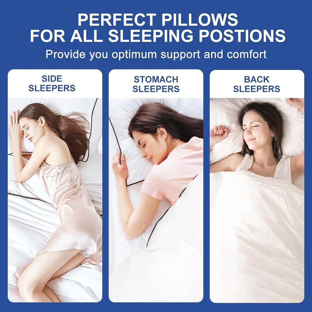 Premium Pillows Queen Size Set of 2, Fluffy and Supportive 7D Down Alternative Bed Pillows, Luxury Soft Hotel Quality