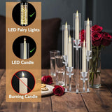 4PCS 5 Arm Acrylic Candelabra for Table Wedding Centerpiece,Crystal Clear Candle Stick Holders Candelabra Centerpiece