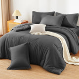 Queen Comforter Set - 7 Pieces Bed in a Bag Queen, Luxury Comforter Set with Sheets for All Season