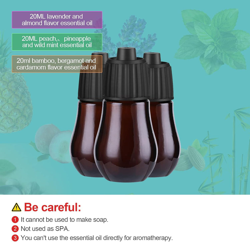 3-Pack Essential Oil Kit - Diffuser Oil Use to Waterless Diffuser - Set of 3