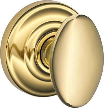 Andover Hall/Closet Passage Door Knob, Bright Brass