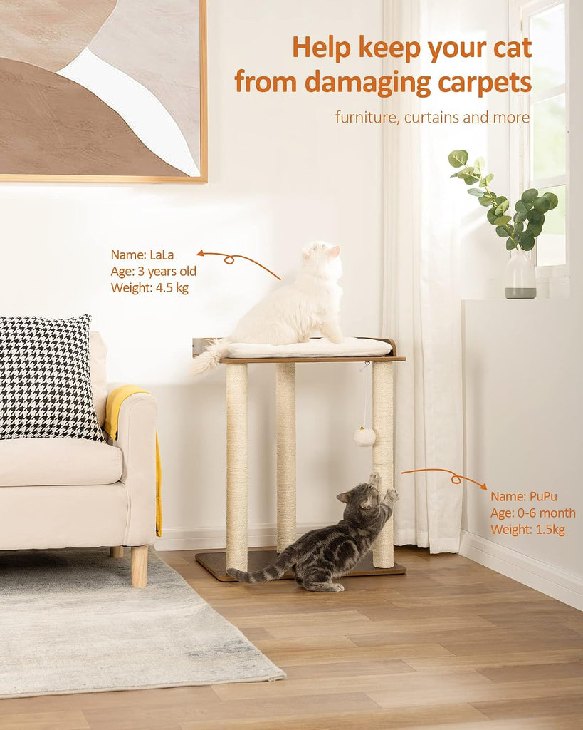 Modern Cat Tree for Large Cats, Full Sisal Cat Scratching Post