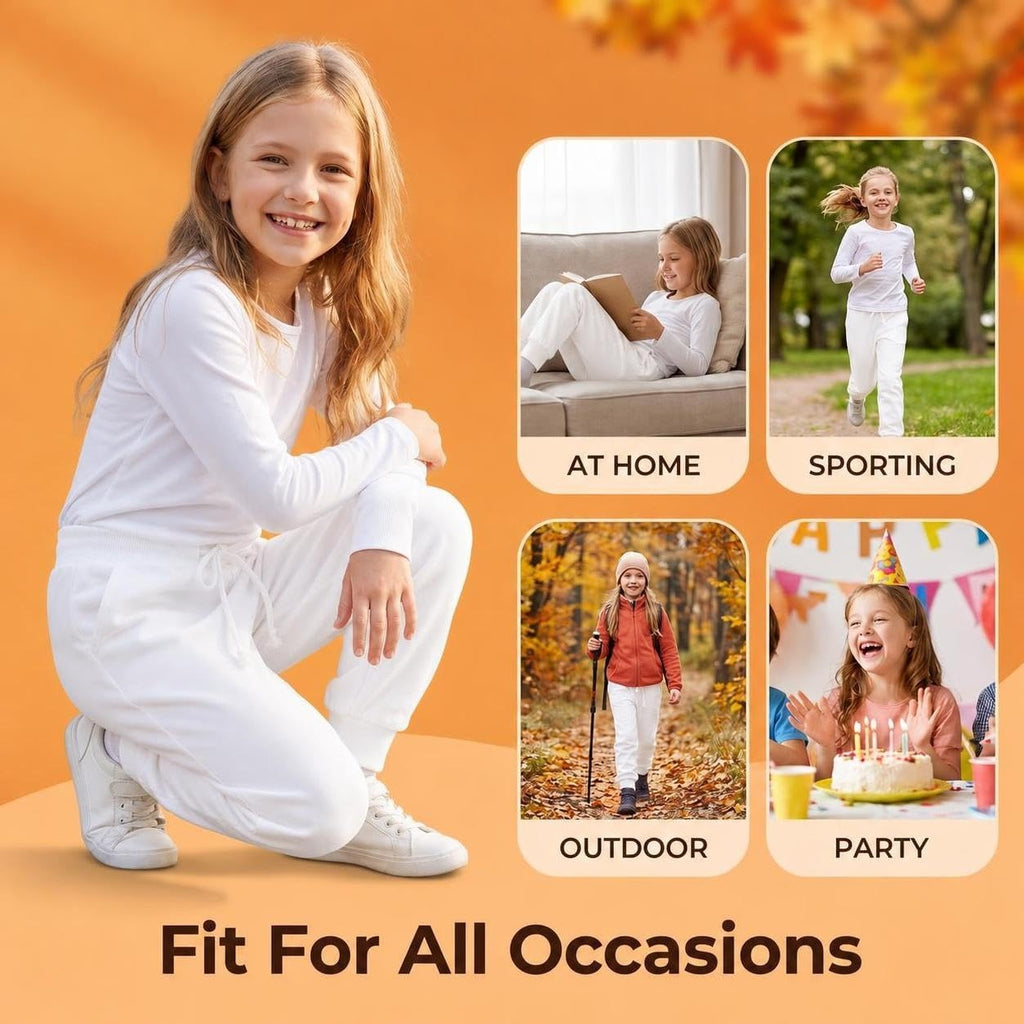 Kids' Solid Color Drawstring Cotton Sweatpants Jogger Pants for Boys & Girls