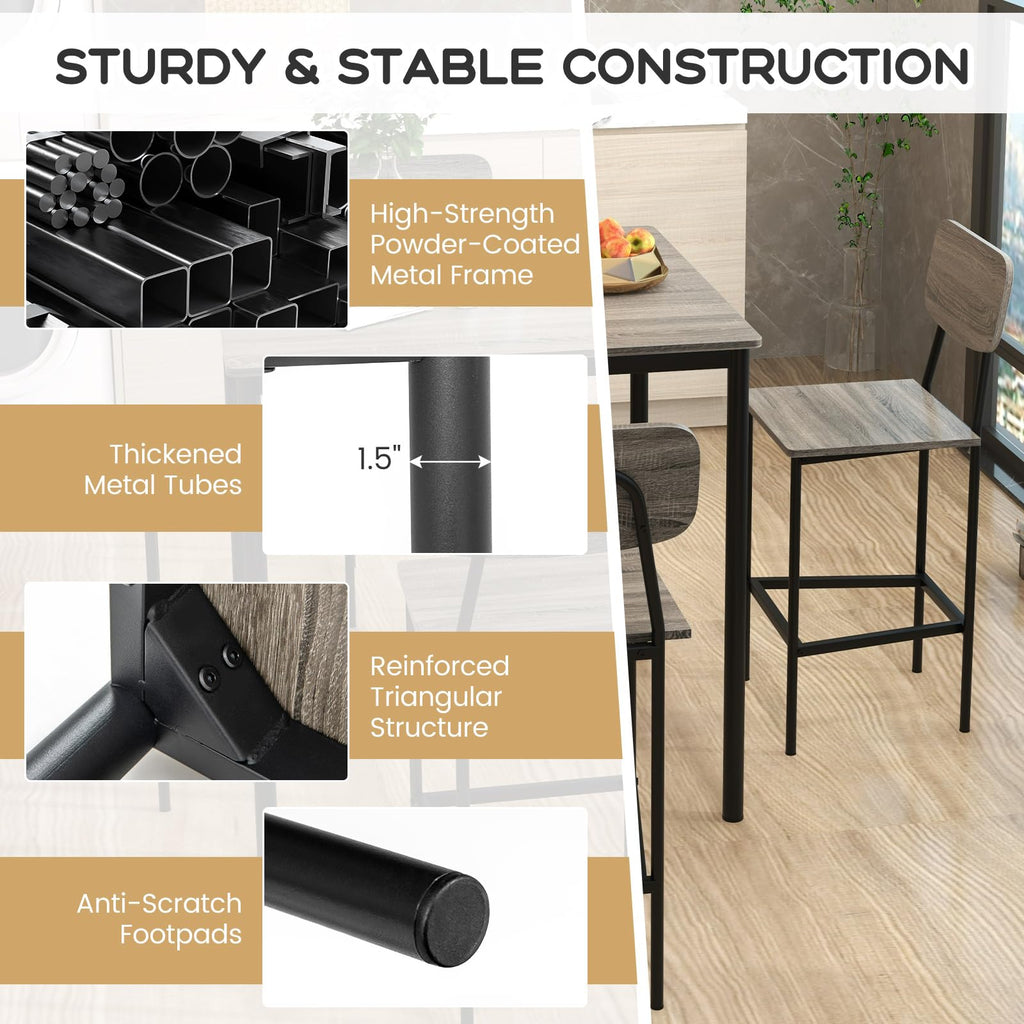 5-Piece Counter Height Dining Table Set for 4