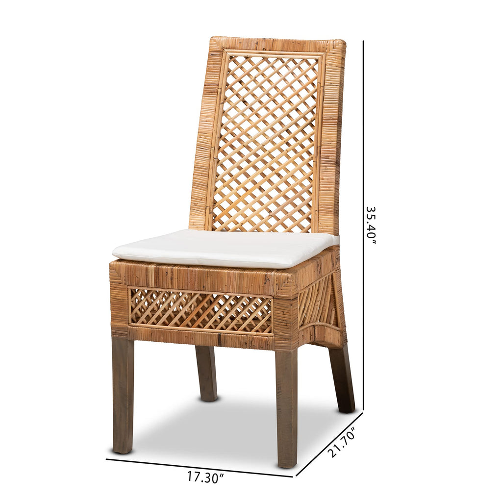 Argos Modern Bohemian Natural Rattan 2-Piece Dining Chair Set
