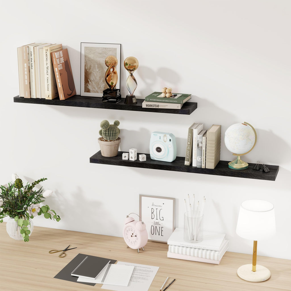 Floating Shelves for Wall, 48 Inch Floating Shelves Decor, Wall Mounted Rustic Wood Shelves, Bathroom, Hanging Deep