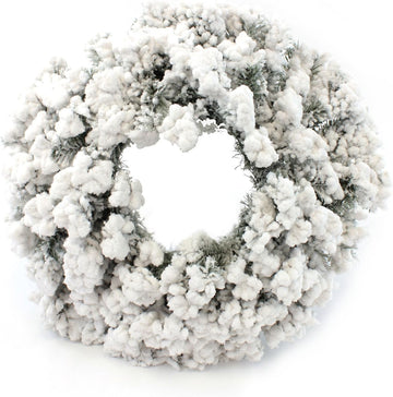 Round Pre-Lit, Unlit Green Christmas Wreath | 24", 130 Tips, 2 Pounds | Battery Operated 50 LED Lights with Timer