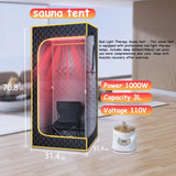 Red Light Portable Steam Sauna for Home, Infrared Sauna for Relaxation,Detoxification,1300W 3L Steamer