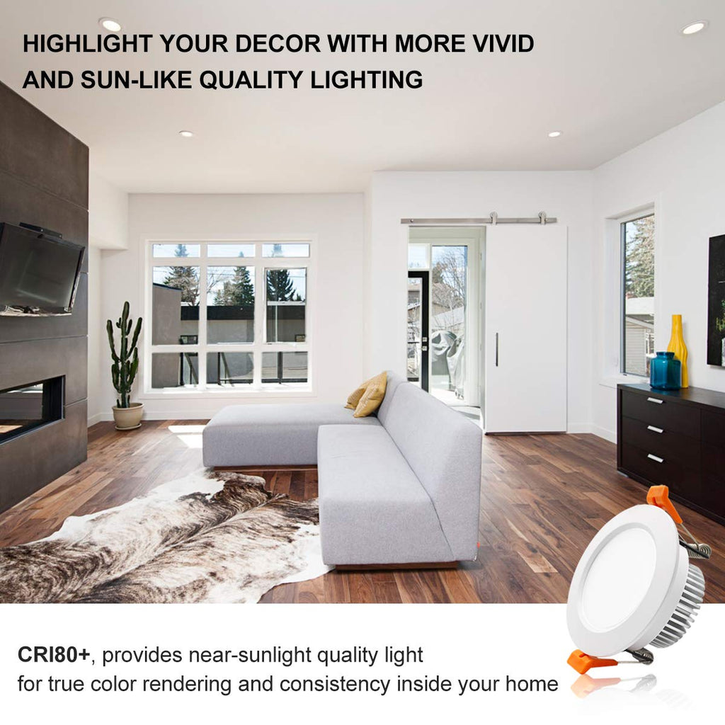 3 Inch LED Recessed Lighting, Dimmable Downlight 5W (40W Halogen Equivalent), CRI80+, 4000K Natural White, LED