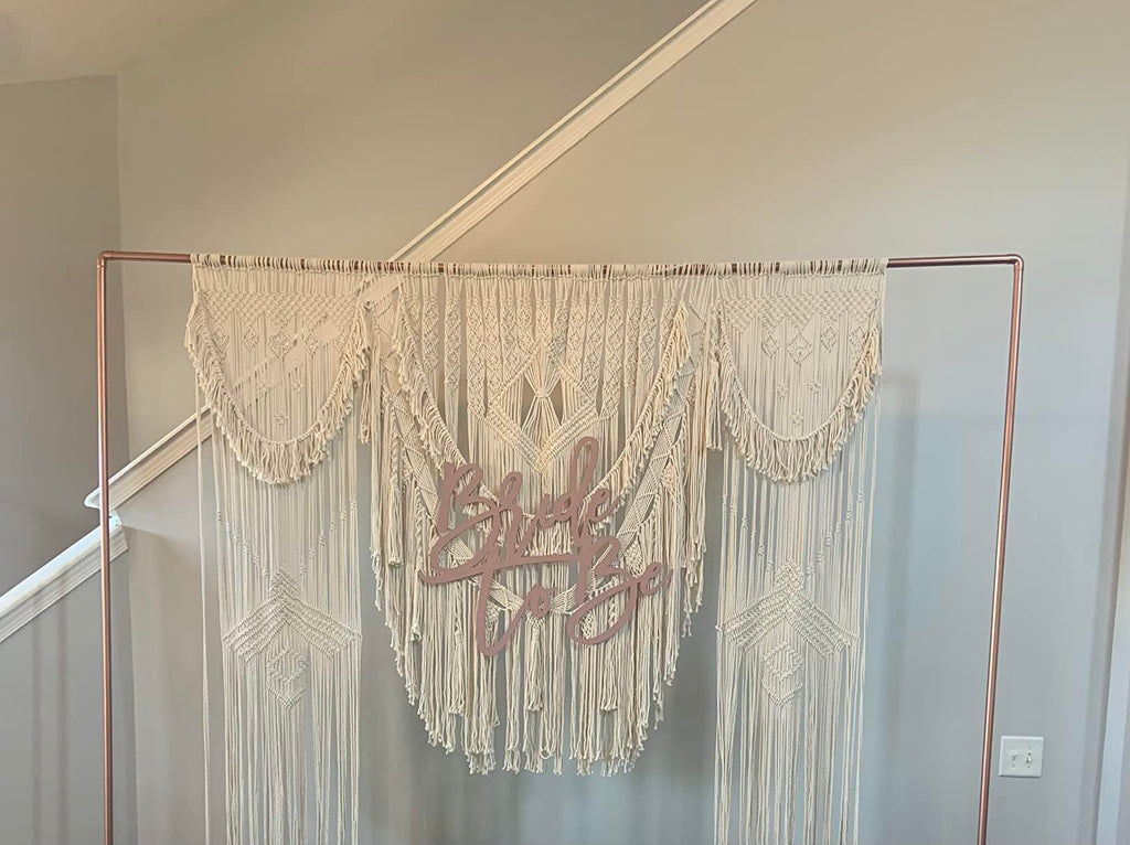 Macrame Large Curtain Bohemian Decoration Wall Arch Backdrop Wedding Wall Hanging W 75 x L 85 Inch, W 75 x 85 Inch