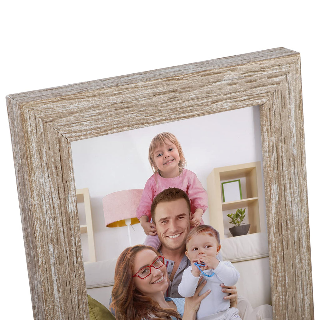 12 Pack 3.5x5 Picture Frame Distressed White Beige, Rustic 3.5 by 5 Photo Frames Bulk for Desktop Display or Wall