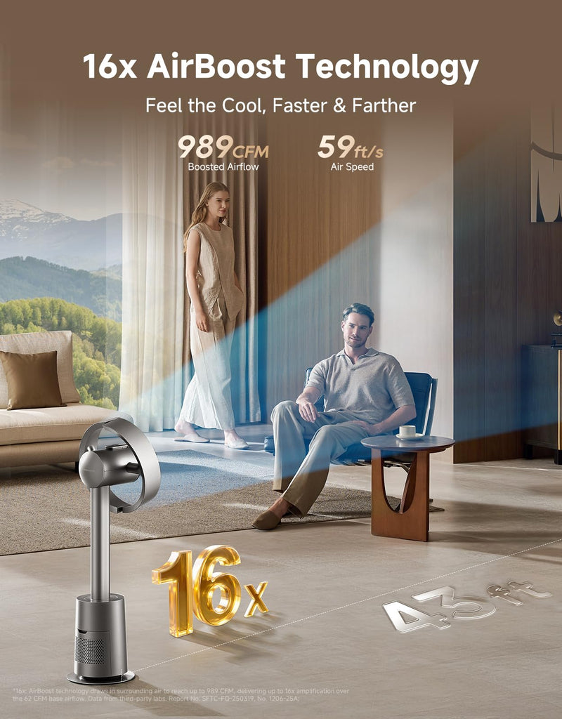 Bladeless Tower Fan MF10 with 270° Spatial Airflow