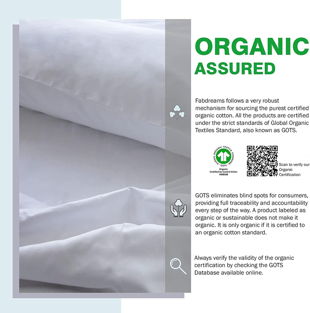 100% Organic Cotton Percale Weave California King Size Sheet Set | 300 Thread Count | GOTS Certified | Long Staple