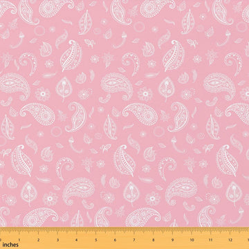Paisley Indoor Fabric, Dainty Floral Soft Polyester No Stretch Bohemian Rustic Style Crafts & Sewing Supplies DIY