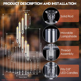4 Set 8 Arm Acrylic Candle Holder, Mjkeomo 49.2'' Tall Candelabra Centerpieces for Tables Clear Candlesticks Holder