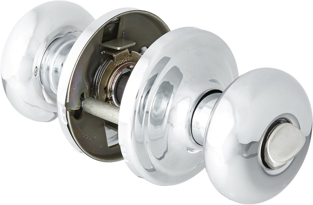 Hancock Interior Privacy Door Knob with Lock, Door Handle , Polished Chrome Keyless Turn Lock Doorknob