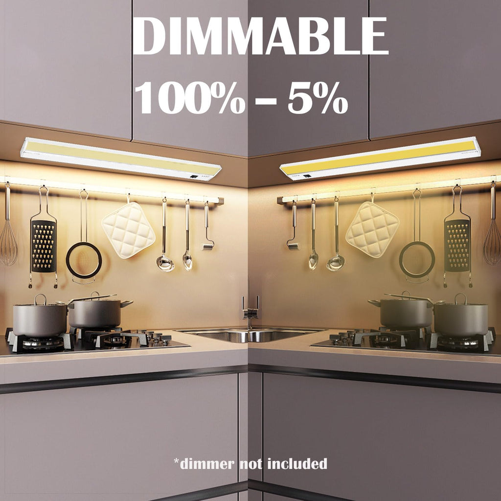 48inch 26w 1720lm Hardwired Under Cabinet Lights, 5CCT 2700K-5000K, CRI 92+, R9 90+, UGR Lower Than 16, LED Dimmable