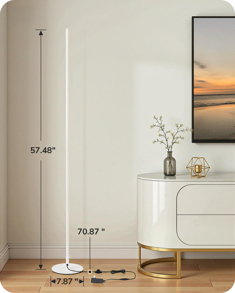 57.5" Corner Lamp with Remote & Foot Switch, Dimmable & 7 CCT