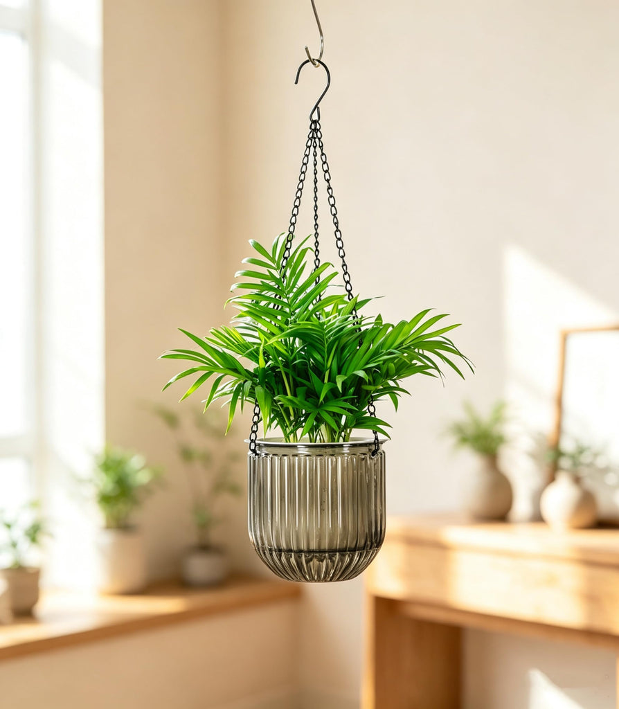 5.2/8.2 Inch 2 Pcs Self Watering Hanging Planter Indoor Plant Pots Drainage Holes, Outdoor Small Hanging Planters