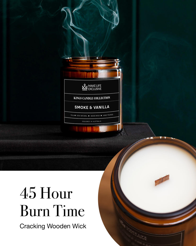Scented Candles for Men - Smoke & Vanilla Scent