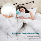 Goose Feather Down Fiber Comforter Queen, 100% Cotton Ultra Soft Fluffy Duvet Insert Queen