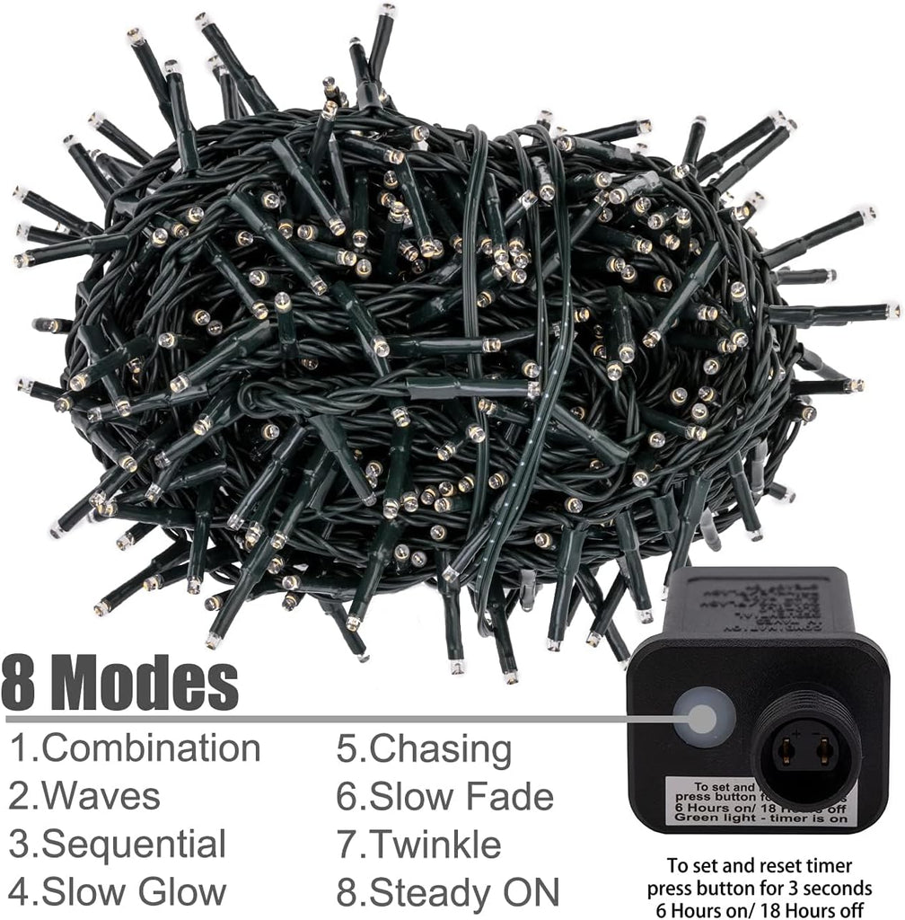 1000 LED 82 ft Christmas Cluster Lights Xmas String Lights Multicolor