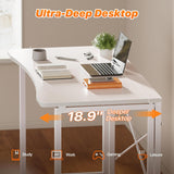 Folding Desk for Small Spaces, 39.4 Inch Foldable Computer Table, Study, Bedroom, Dorm, Space Saving