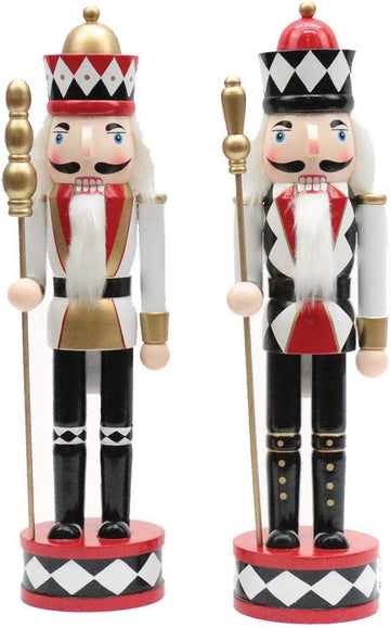 15" Harlequin Nutcracker, Set of 2