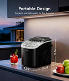 Portable Ice Makers Countertop, 8 Cubes in 6 Mins, 26lbs/Day, Bullet Ice Maker Machine with 2 Ice Sizes